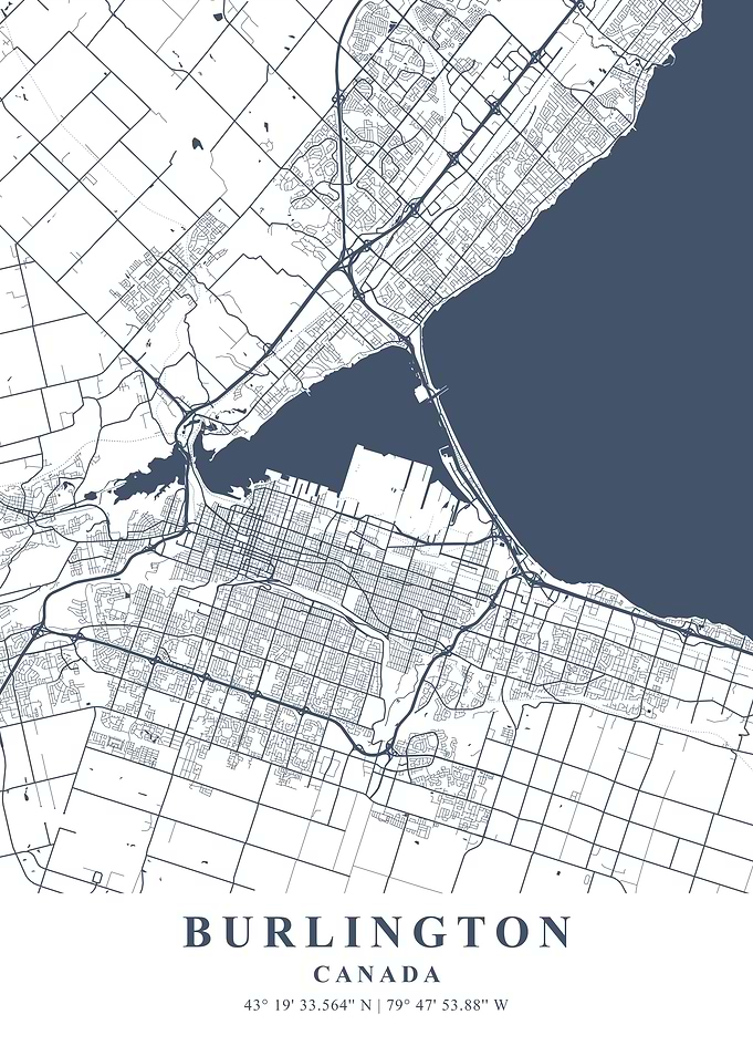 Burlington Ash Plane Map