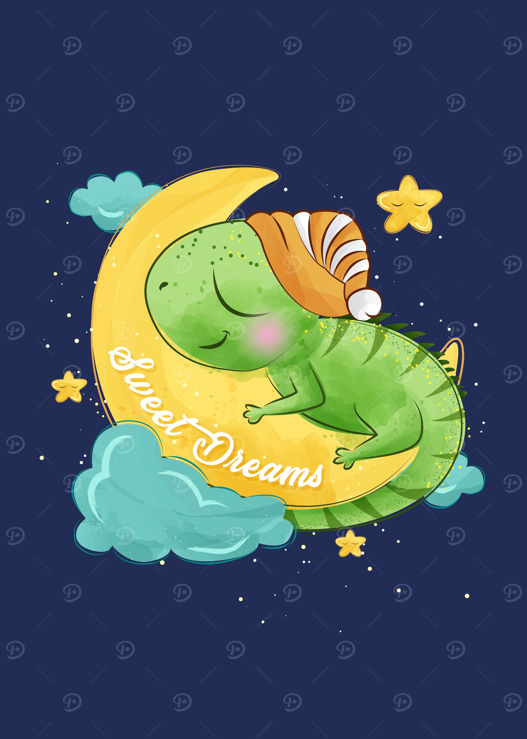 Cute Chameleon Sleeping