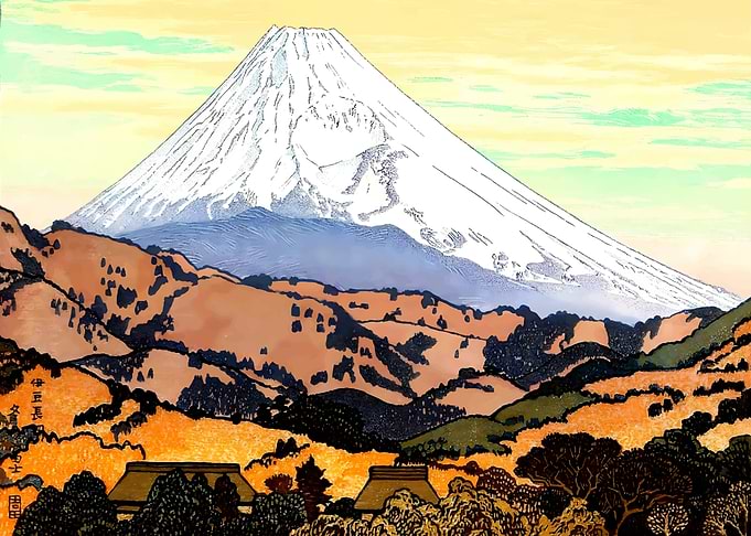 Ukiyo e Mount Fuji