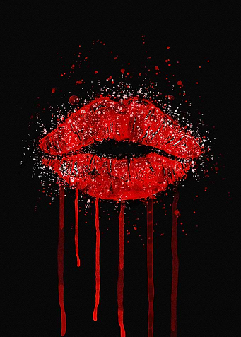 Red Lips watercolor