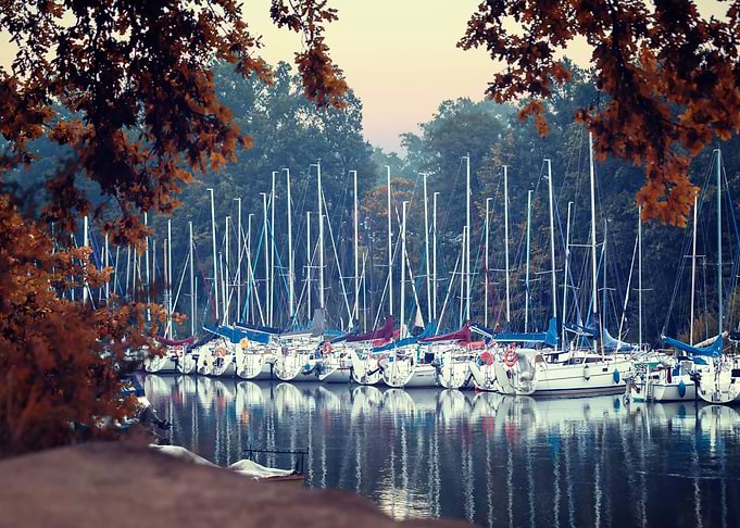 Autumn Marina, lake,Poland