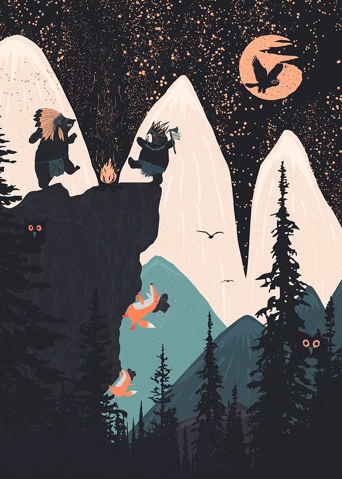 Fox Punk and Orange Moon
