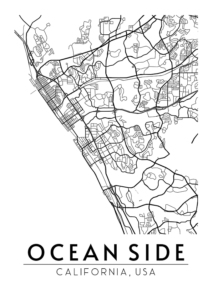 Ocean Side California Map