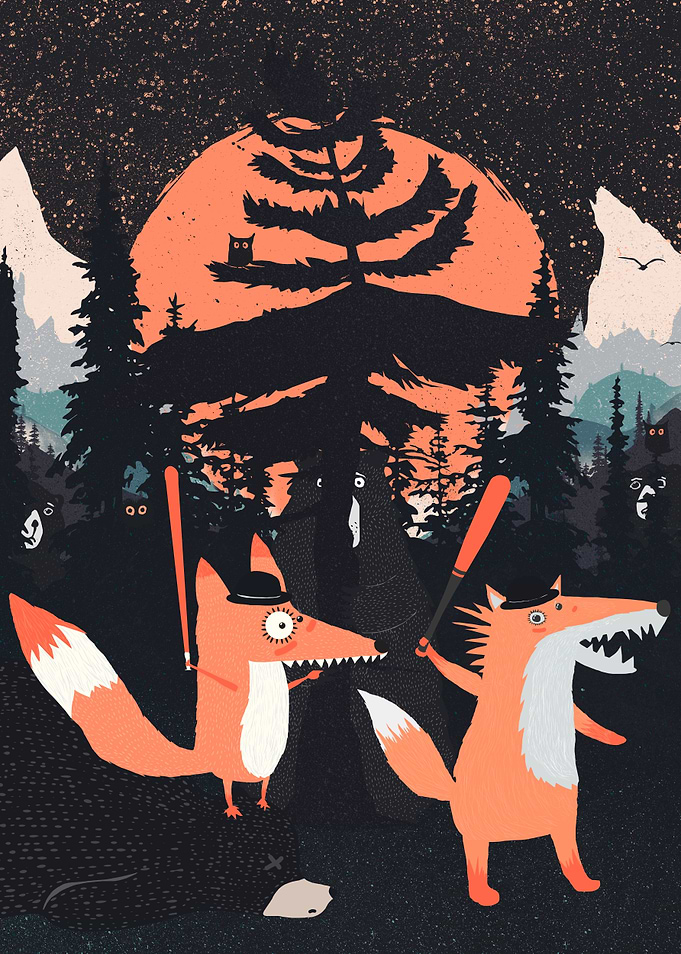 Fox Punk and Orange Moon