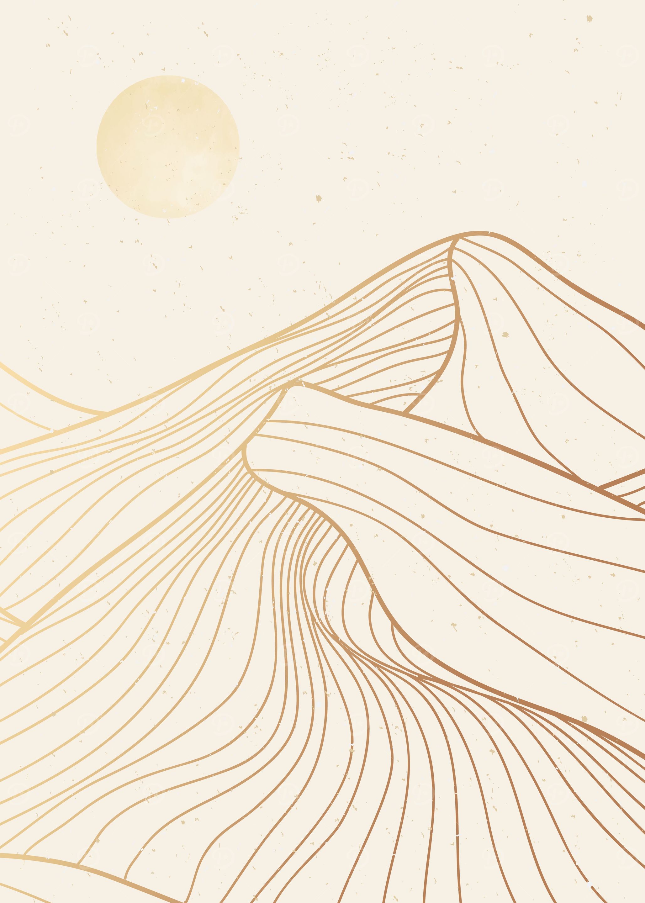 Mountain line art