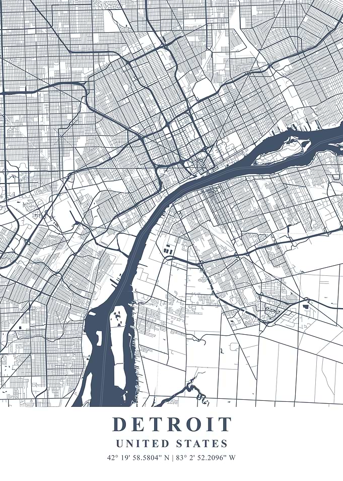 Detroit Ash Plane Map