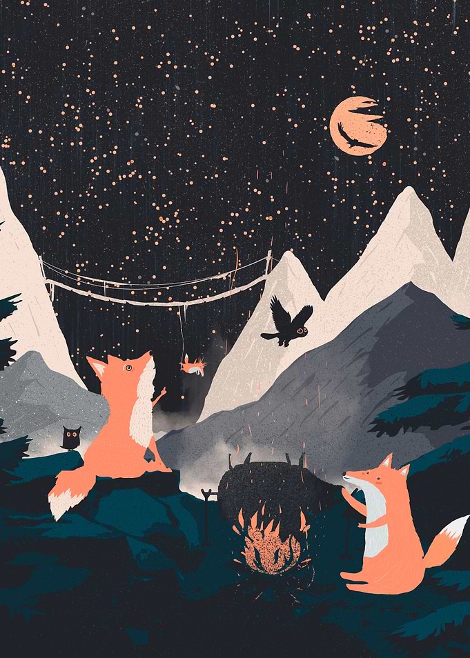 Fox Punk and Orange Moon
