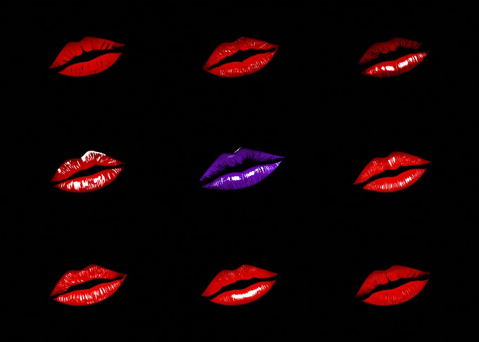 Lips kiss isolated glow po