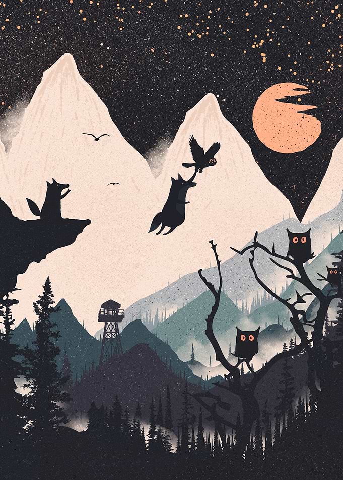 Fox Punk and Orange Moon