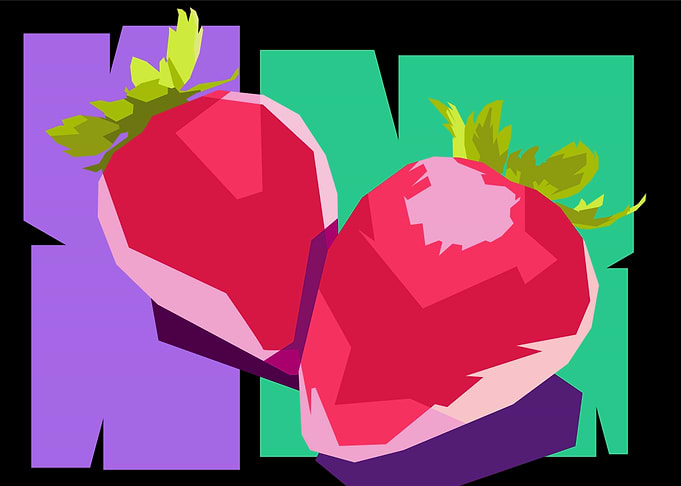 Strawberry pop art