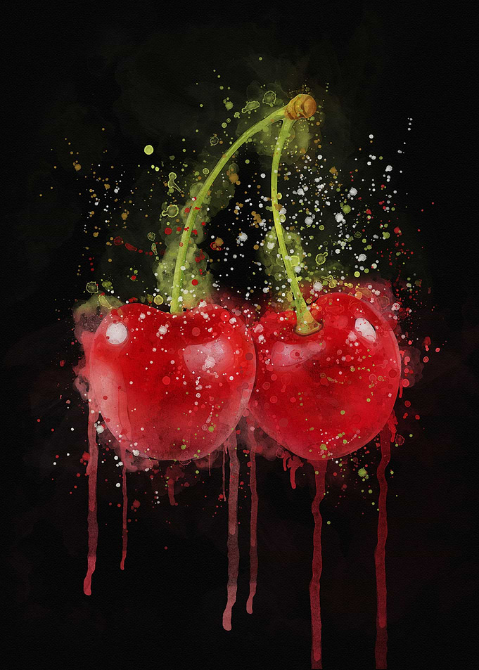 Cherry watercolor