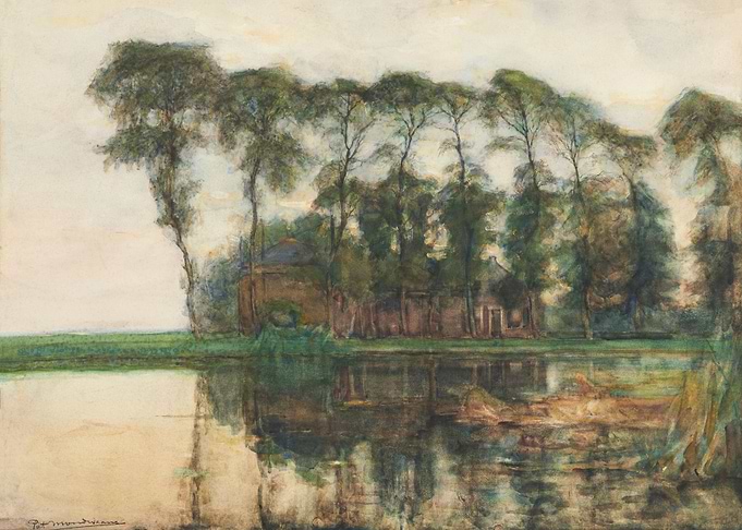 Farmstead along the water