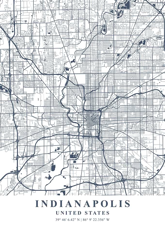 Indianapolis Ash Plane Map