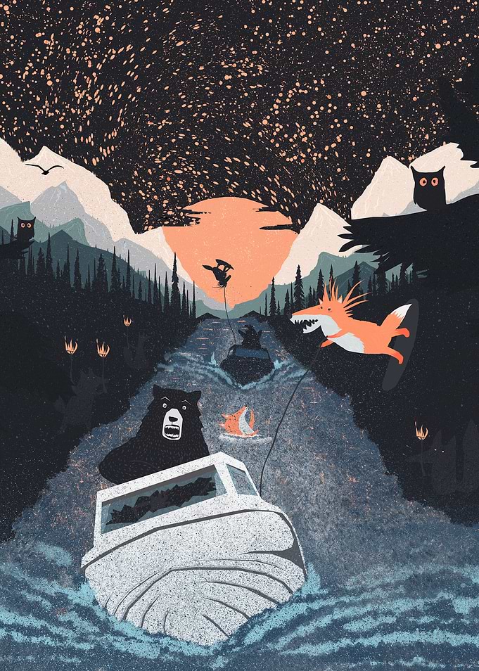 Fox Punk and Orange Moon