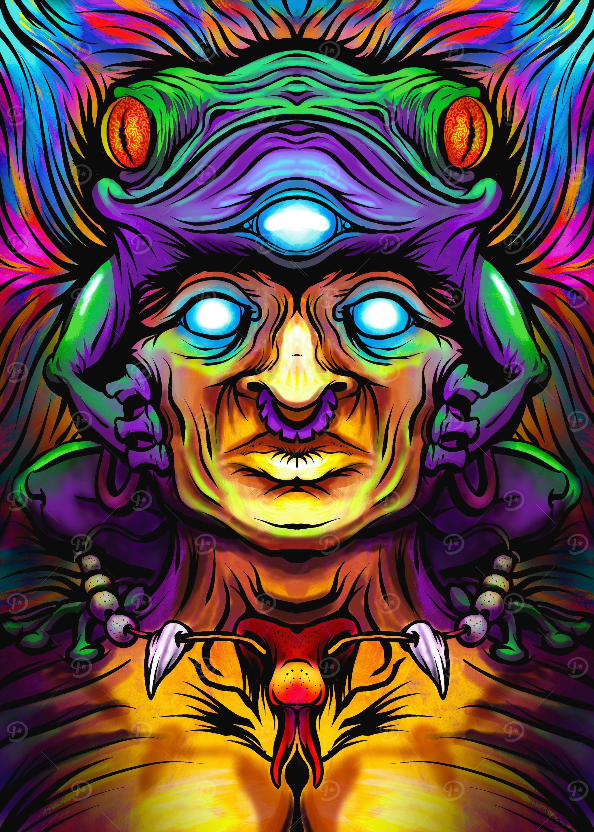 Neon Frog Shaman