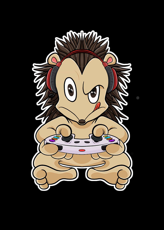 Hedgehog Video Gamer