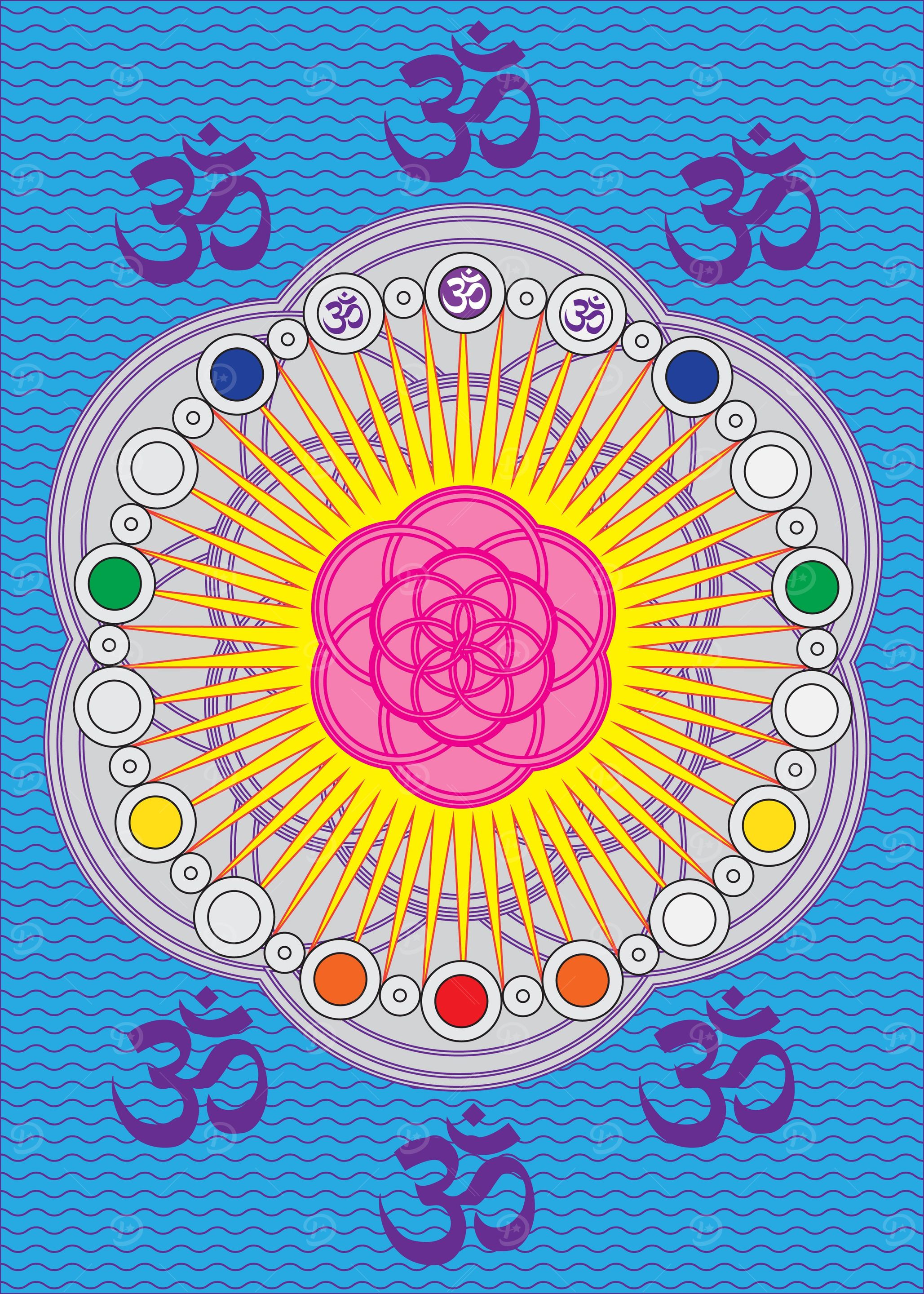 Om Seed Of Life Blue