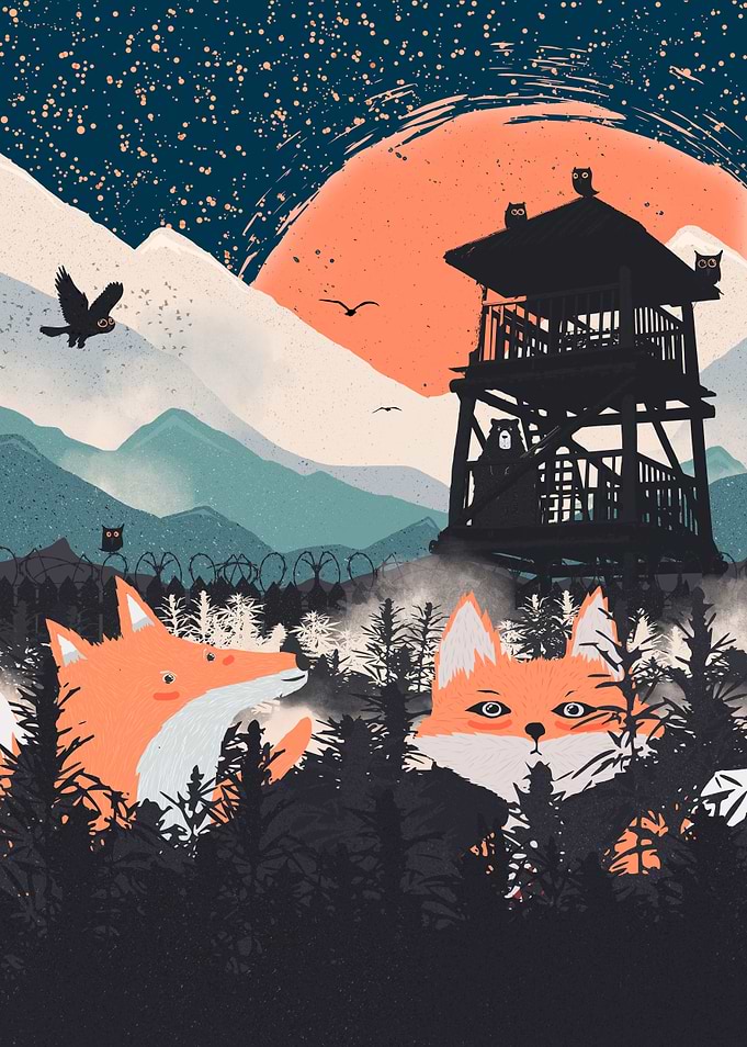 Fox Punk and Orange Moon