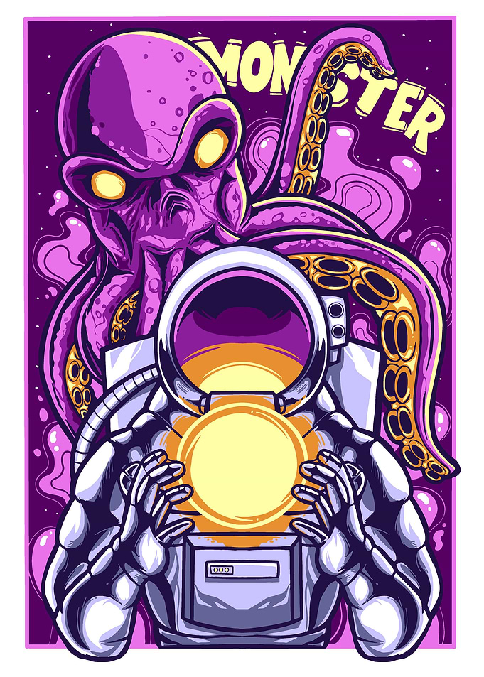 monster space illustration