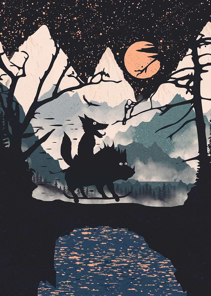 Fox Punk and Orange Moon
