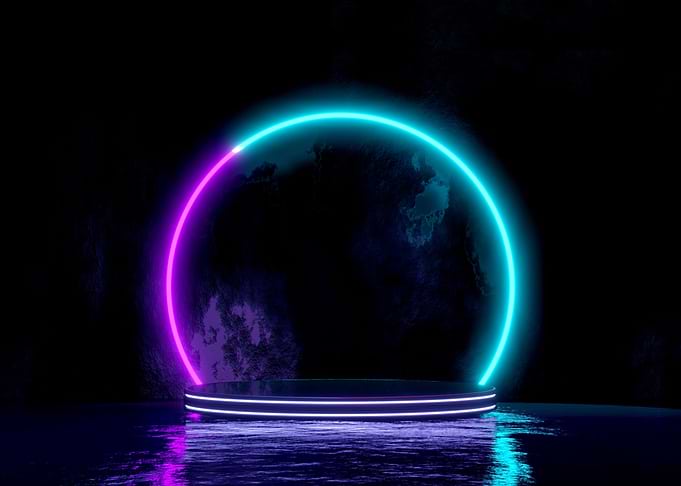 Neon lights 3d rendering