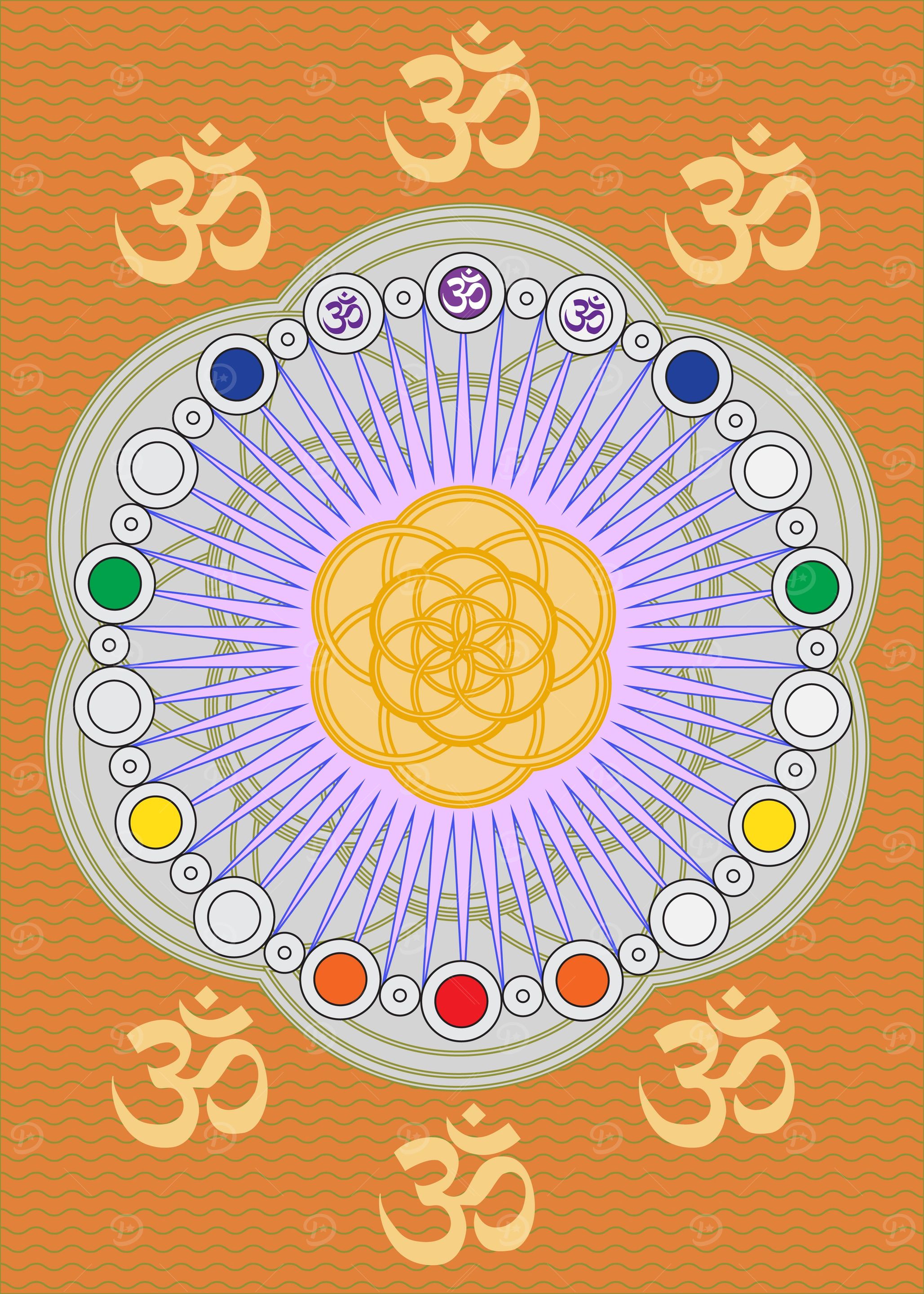 OM Seed Of Life Orange