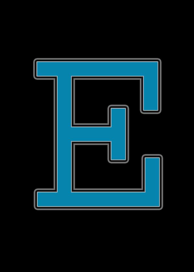 e letter blue