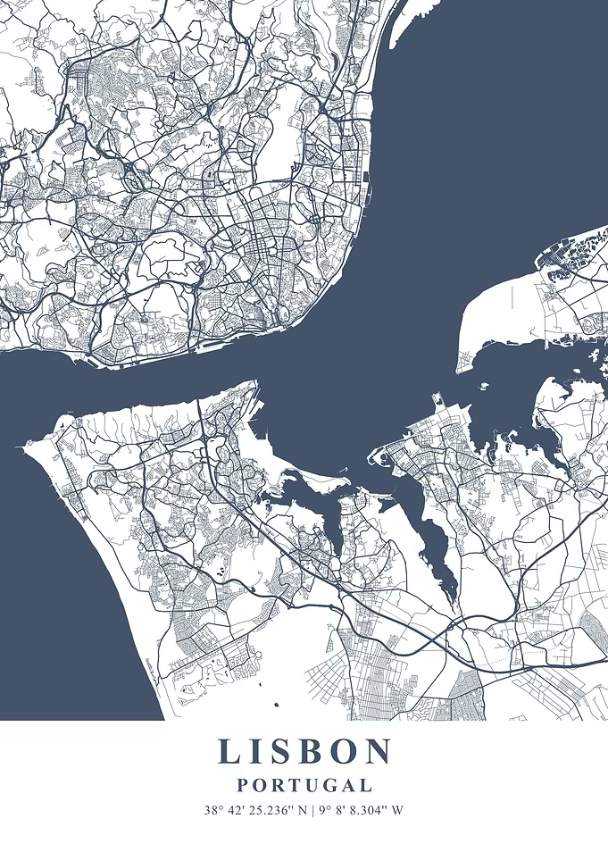 Lisbon Ash Plane Map