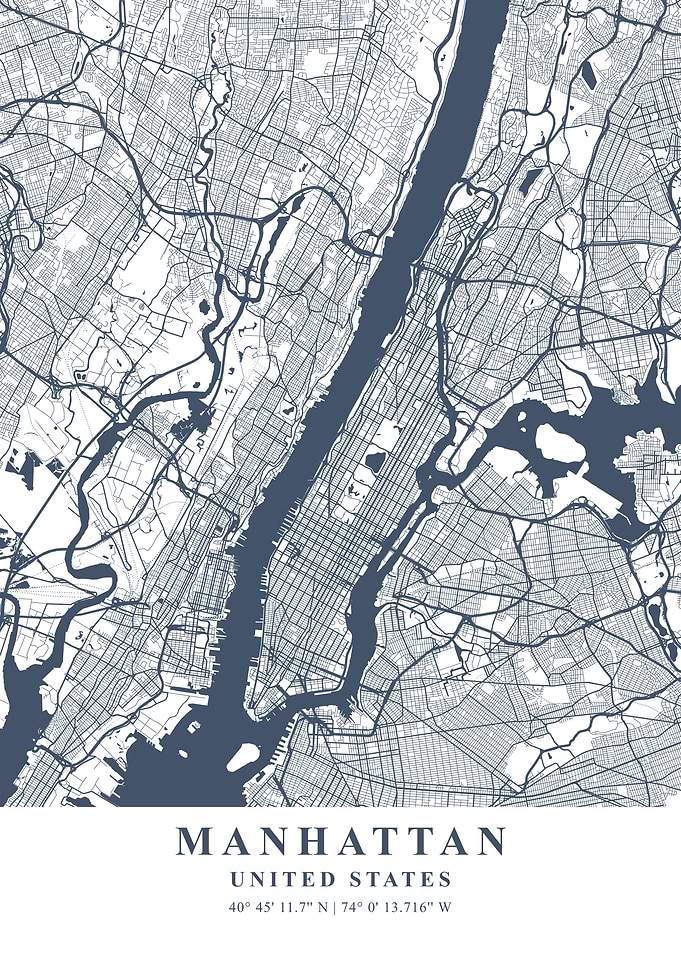 Manhattan Ash Plane Map