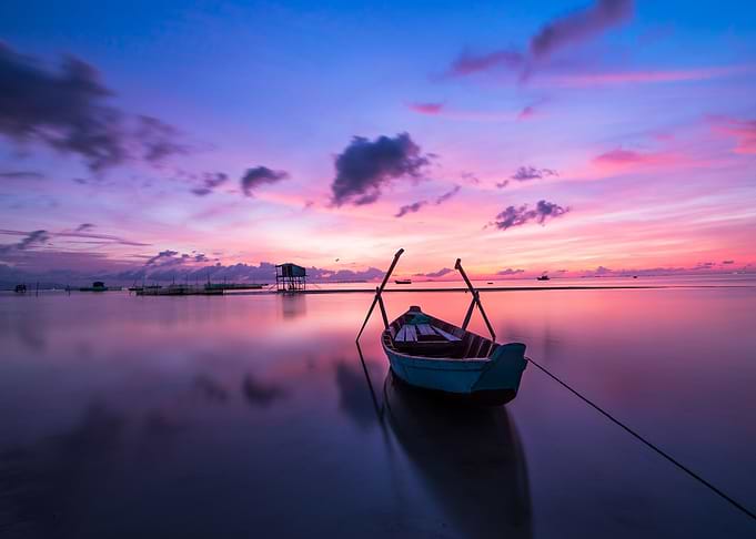 A boat in a lake