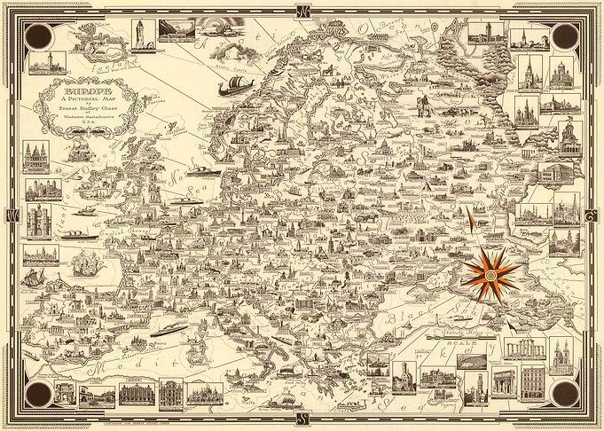 Europe pictorial map