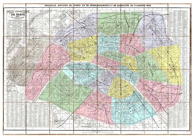 Map Paris France 1860