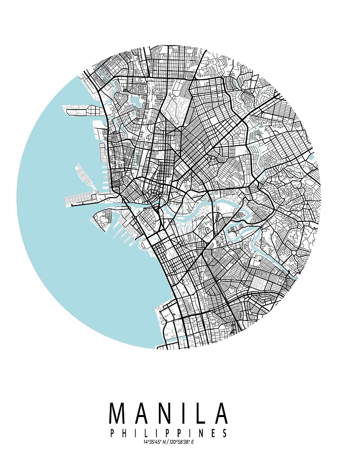Manila City Map Circle