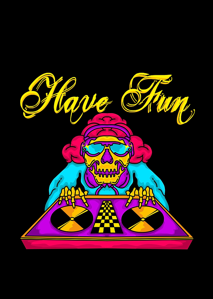 illustration dj skull