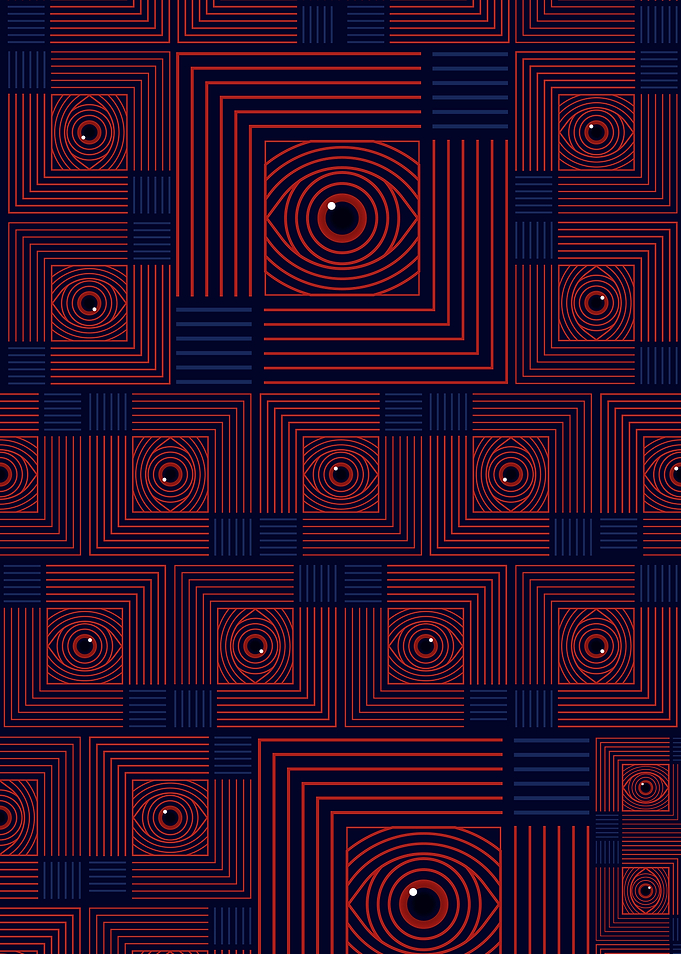 Line art eye pattern