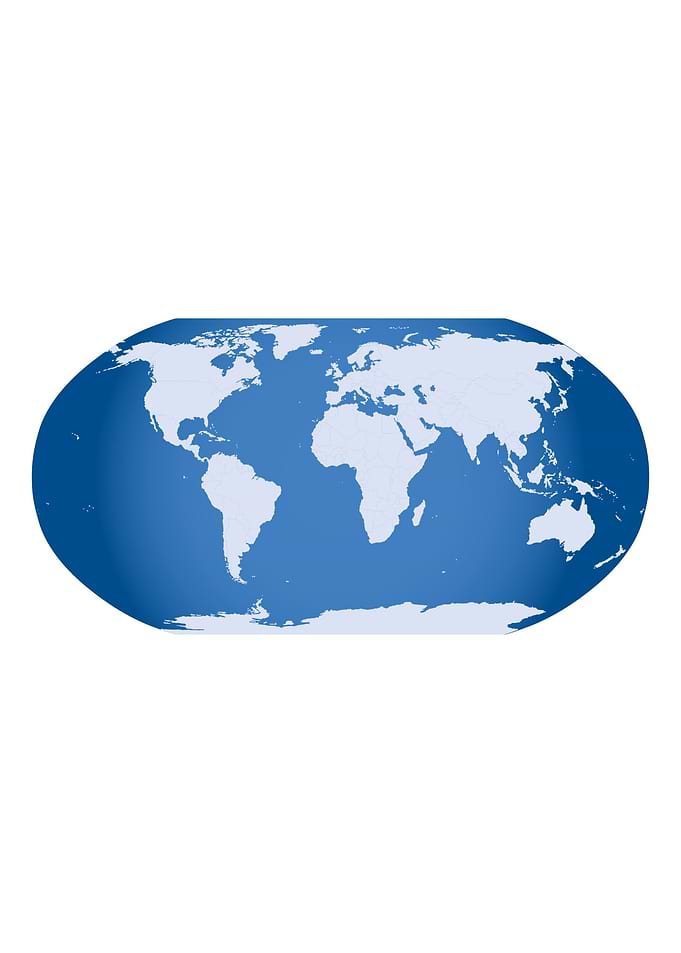 blue world map