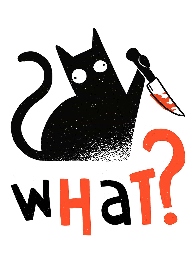 Funny Cat with a Knife