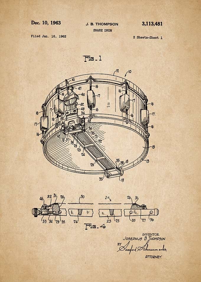 Snare Drum Vintage Patent