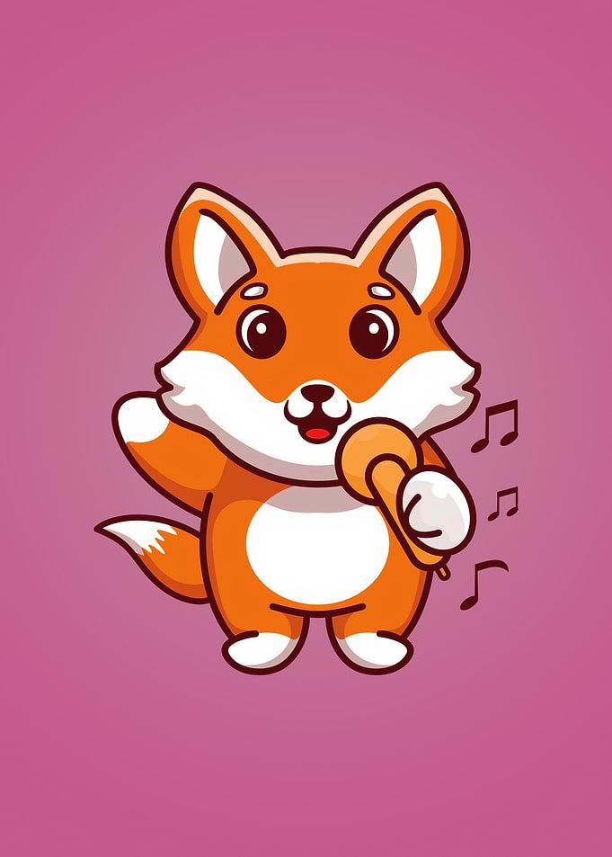 Cute fox singing