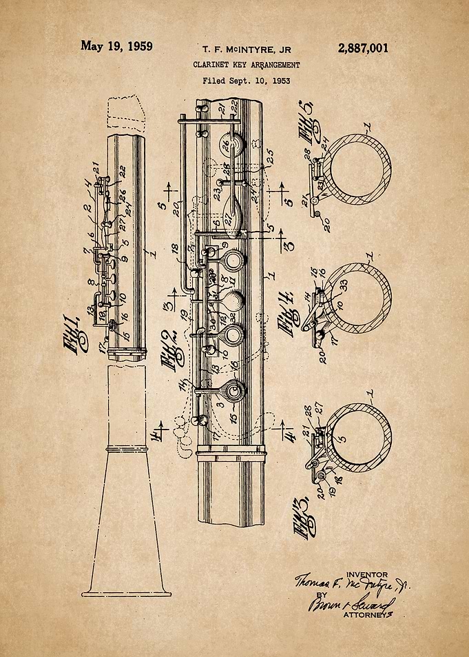 Clarinet Vintage Patent