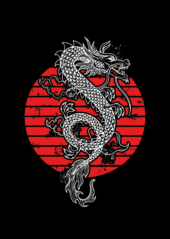 Fear me dragon red sun