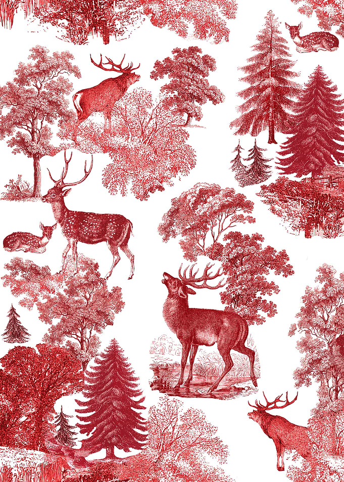 Red Toile Deer