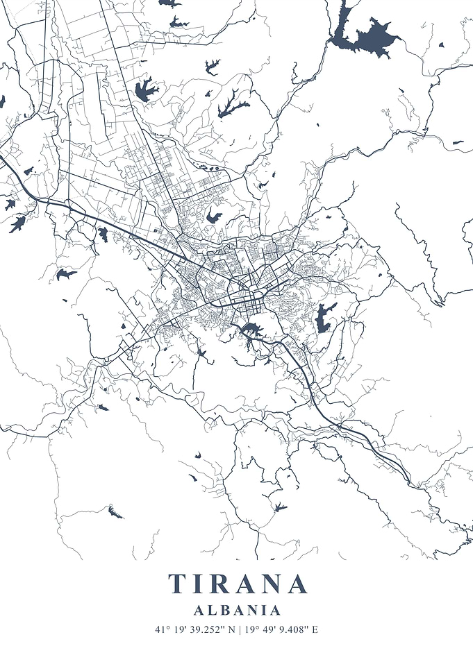 Tirana Ash Plane Map