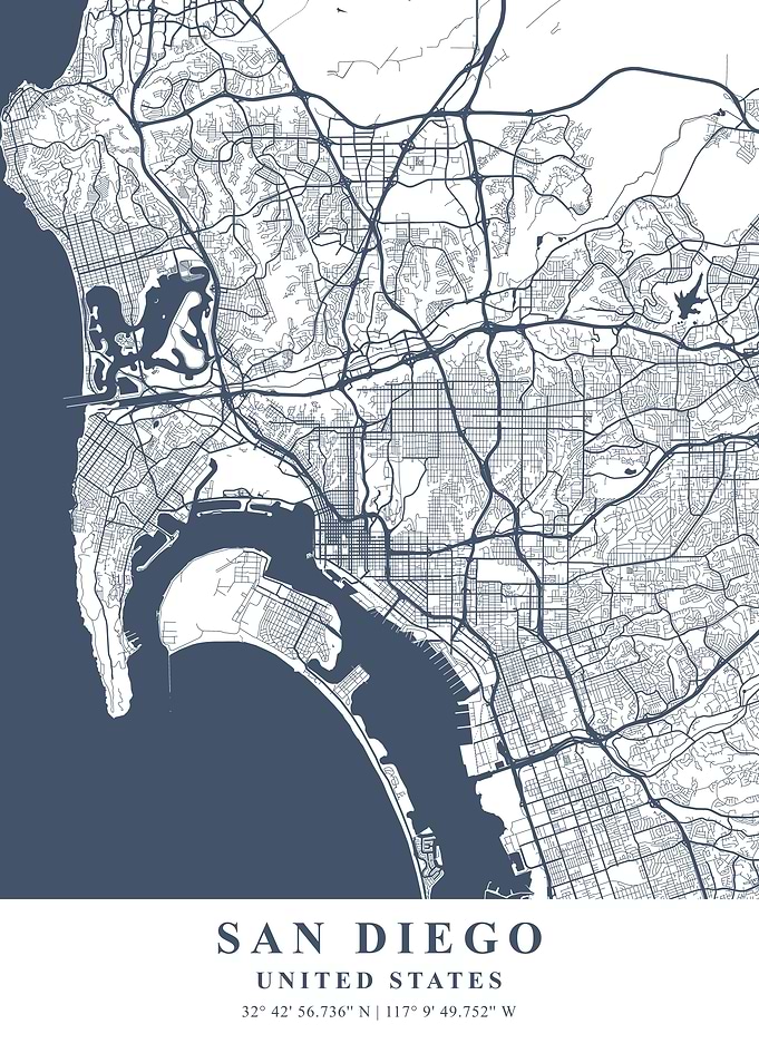 San Diego Ash Plane Map