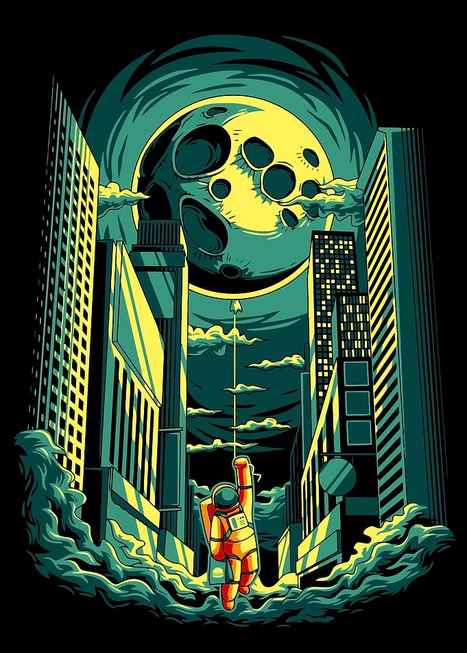 Astronaut Moon Art Concept