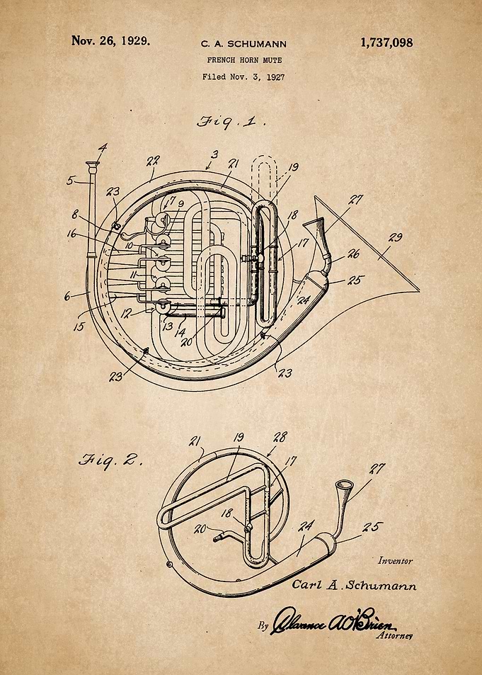 French Horn Vintage Patent
