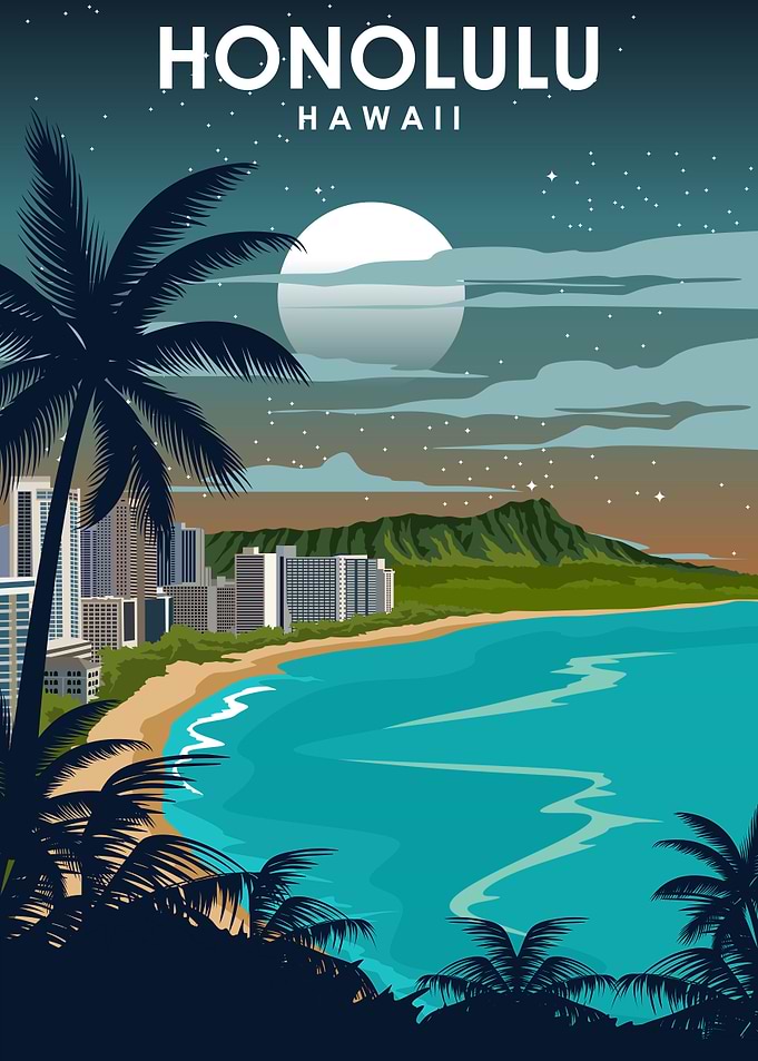 Honolulu Hawaii at Night