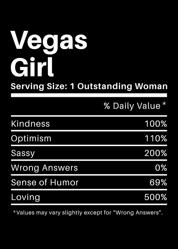 Vegas Girl Nutrition Facts
