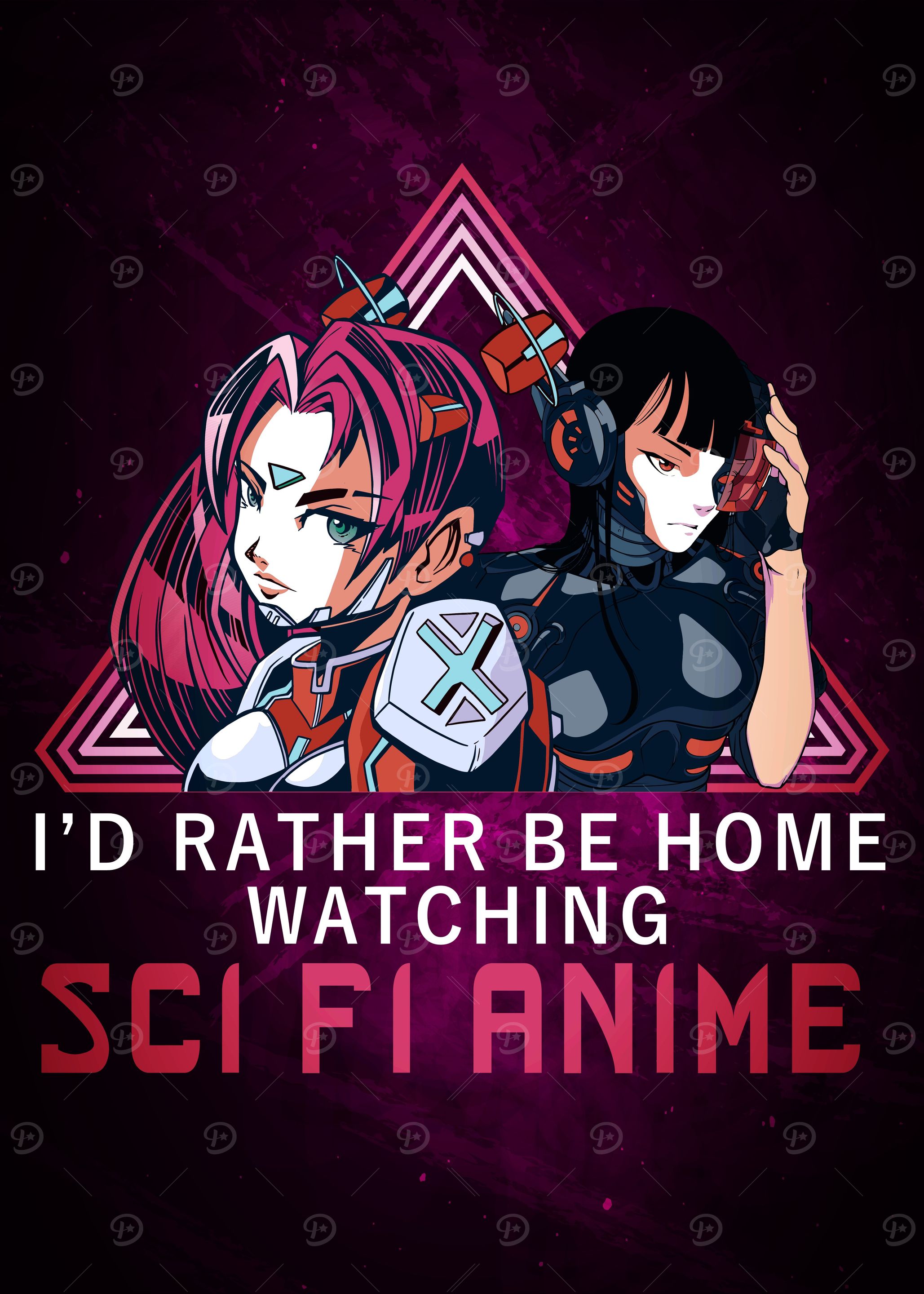 Sci Fi Anime Girls Poster