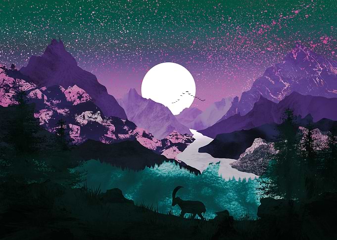 Valley of pink mountains